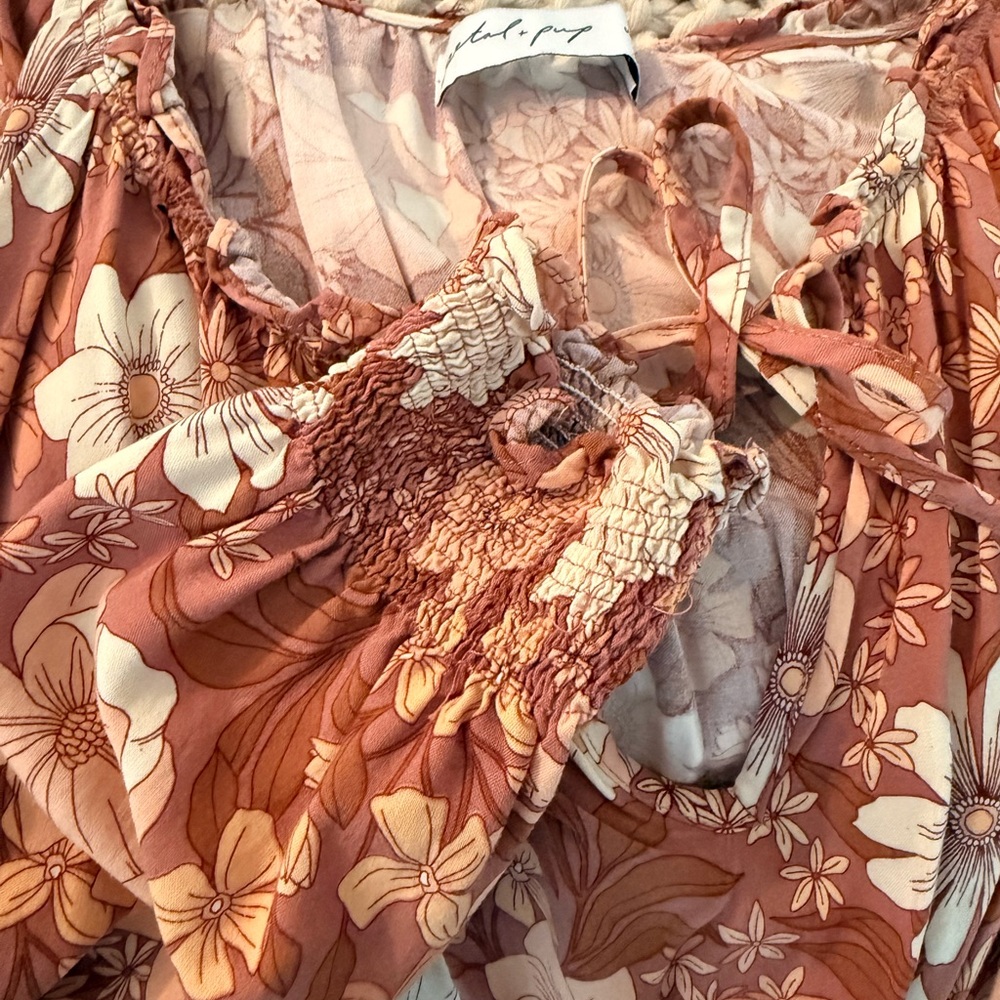 Petal & Pup Pink Floral Long Sleeve Dress - Picture 4 of 4